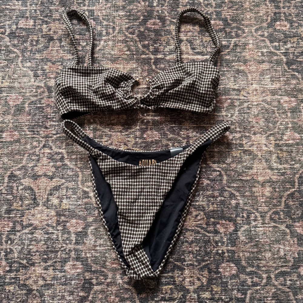 AQUARI Houndstooth Bikini Set